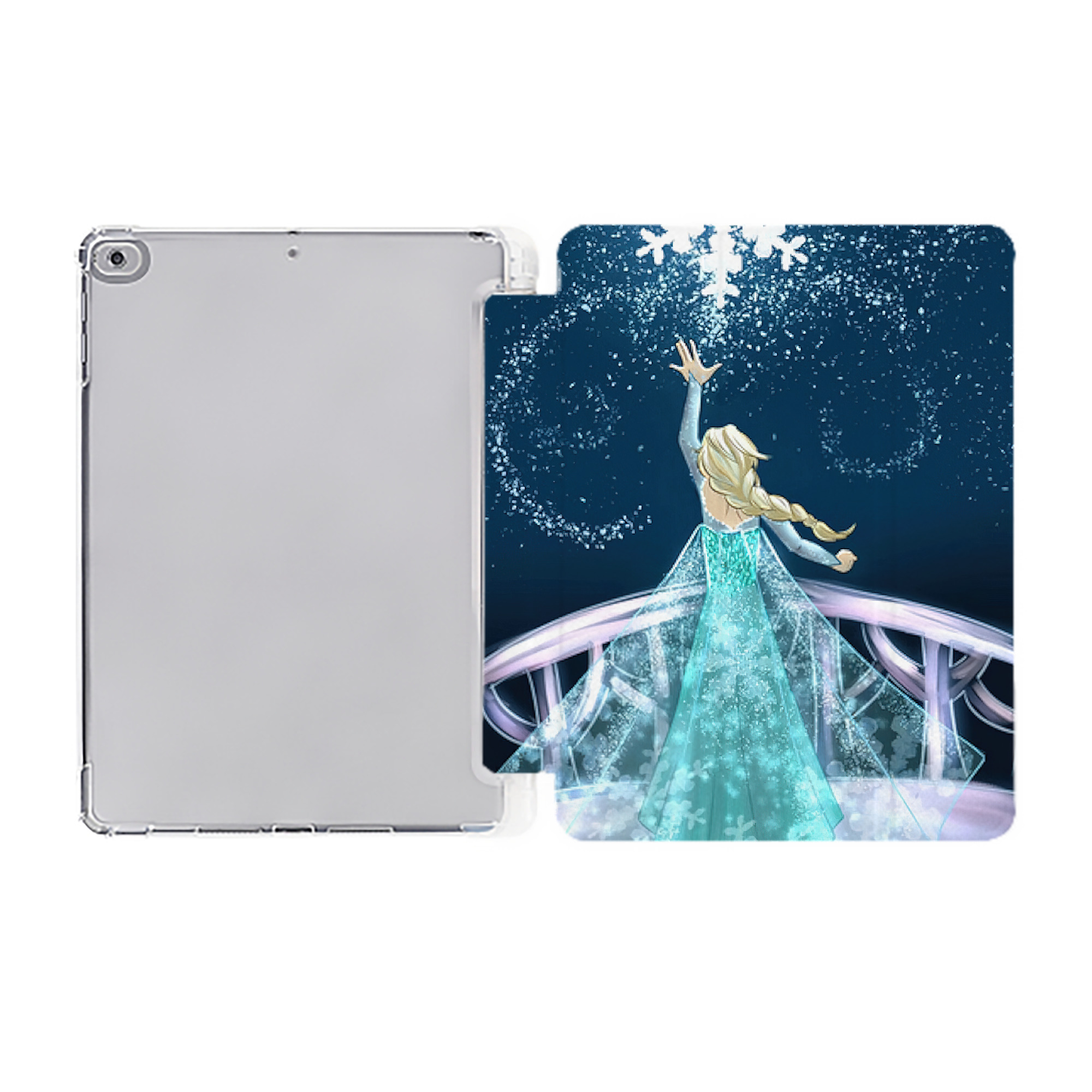 （画像用） アナと雪の女王 アンナ エルサ Frozen Anna Elsa IPad ケース ペン収納付き 三つ折りスタンド PUレザー×シリコン 対応機種9.5/10.5/10.9インチ
